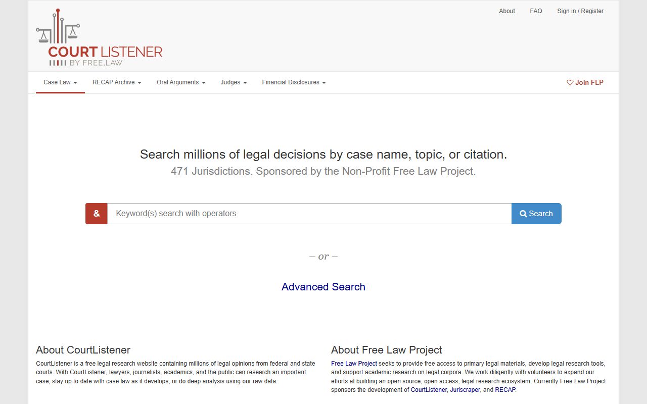 CourtListener free federal records compared with Bryan County District Court files