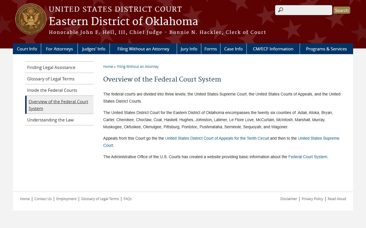 Bryan County court records and federal court system overview