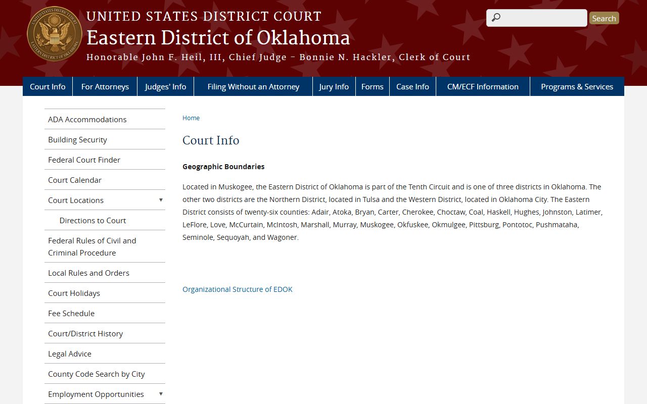 Bryan County court records and the Eastern District of Oklahoma federal court
